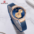 NAVIFORCE 5013 Top Luxury Brand Ladies Watch Fashion Creative 3D Rose Women wrist watches Casual Dress Clock Relogio Feminino